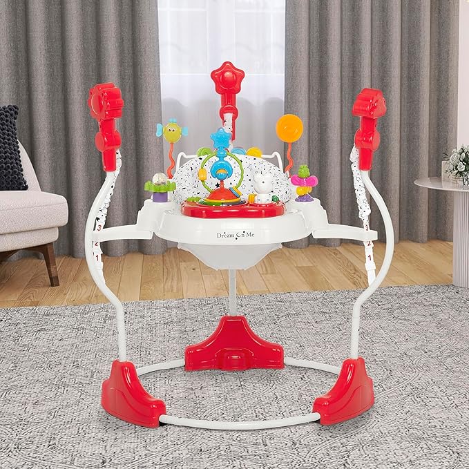 Dream On Me Zany 2-in-1 Activity Center and Bouncer in White & Black Print