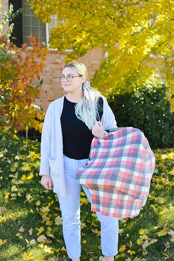 Baby Car Seat Cover Canopy and Nursing Cover Multi-Use Stretchy 5 in 1 Gift Jack by Copper Pearl