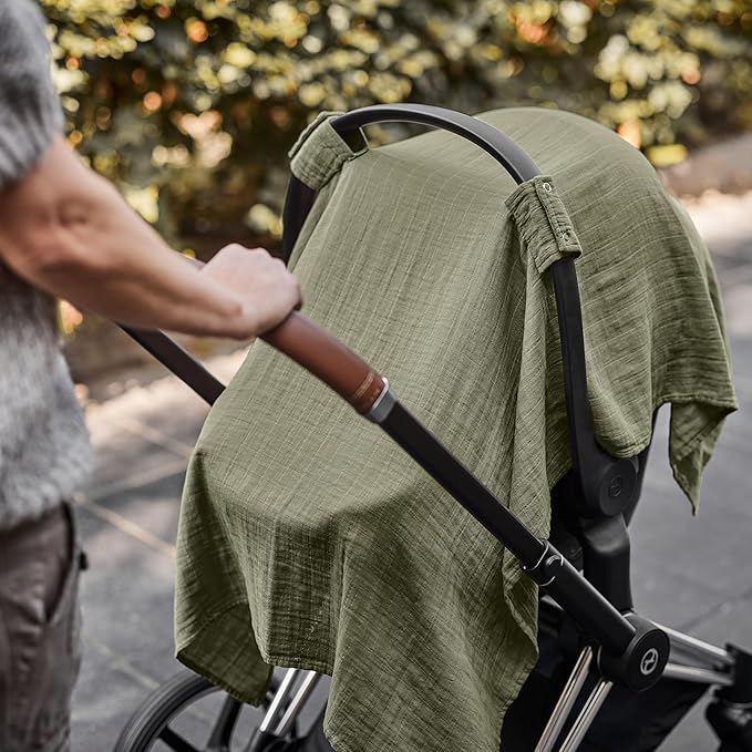 Car Seat Cover Baby - Organic Cotton - Carseat Covers Baby - Carseat Cover - Car Seat Canopy - Carseat Canopy - 100% Muslin Cotton, 43" x 32" (Sage Green)