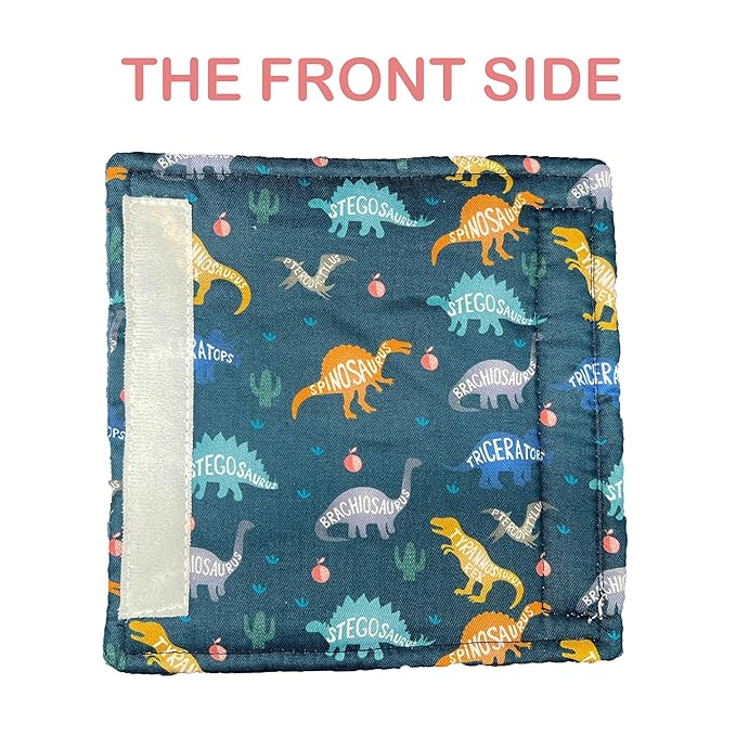 Baby Car Seat Neck Cover, Car Seat Strap Cover, Seat Belt Cushions Pads, Shoulder Strap Protectors, Reversible Pram Harness Covers in Minky Dinosaur, Baby Neck Pad Protector