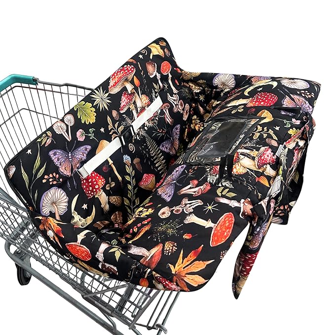 Shopping Cart Cover for Baby,2-in-1 Baby Cart Covers with Portable Cloth Bag Cart Seat Pad for Babies Grocery Cushion Cover Restaurant,Suitable for All Supermarkets and Restaurants