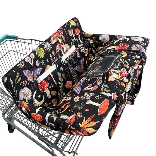 Shopping Cart Cover for Baby,2-in-1 Baby Cart Covers with Portable Cloth Bag Cart Seat Pad for Babies Grocery Cushion Cover Restaurant,Suitable for All Supermarkets and Restaurants