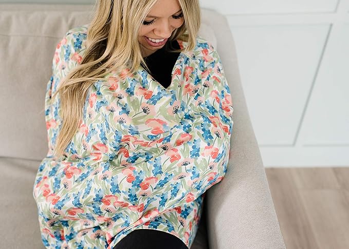 Baby Car Seat Cover Canopy and Nursing Cover Multi-Use Stretchy 5 in 1 Gift Wren by Copper Pearl