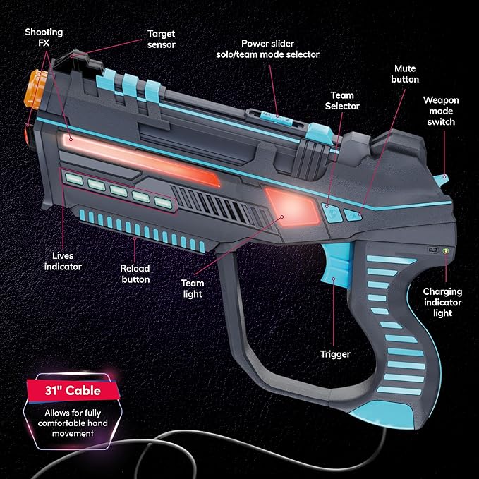 Squad Hero Rechargeable Laser Tag Set of 6 for Kids Teens & Adults - Boys Gifts - Blasters & Vest Sensors - Fun Ideas Age 8+ Year Old Toys - Lazer Teen Boy Game Boys & Girls Outdoor Teenage Activities