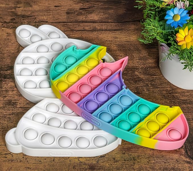 TOMMIKE Easter Bunny Pop It Fidget Toy Bubble Sensory for Anxiety & Stress Relief Special Needs Autism Learning Office School Game Craft Kids Adults (Easter)