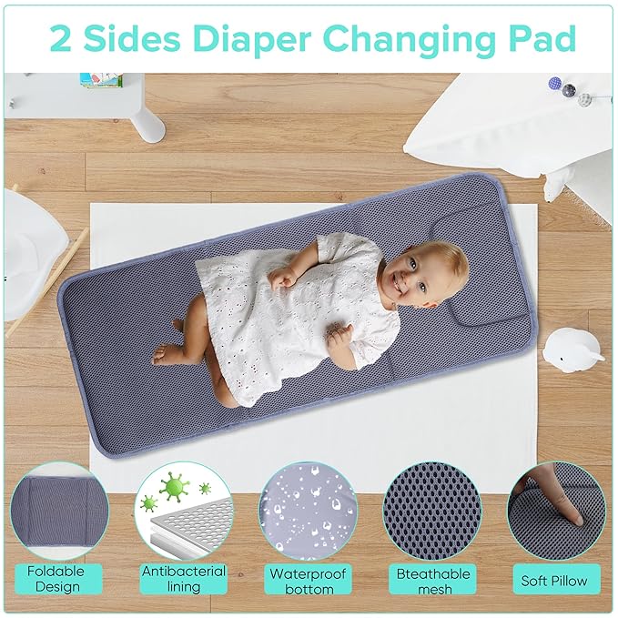 Diaper Bag Backpack for Mom and Dad, Large Capacity Baby Travel Bag with USB Charging Port, Waterproof Foldable Baby Bag for Boys and Girls, Stylish Maternity Backpack for Travel & Hospital，Black