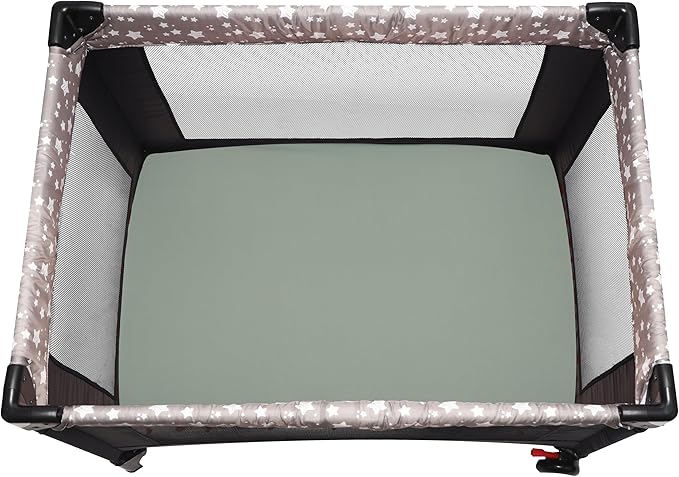 Pack and Play Sheets Fitted, 2 Pack Pack n Play Sheets for Graco Pack n Play Mattress, Unisex Playard Sheets for Boys Girls(Leaf & Green, 38 X 26 Inch)