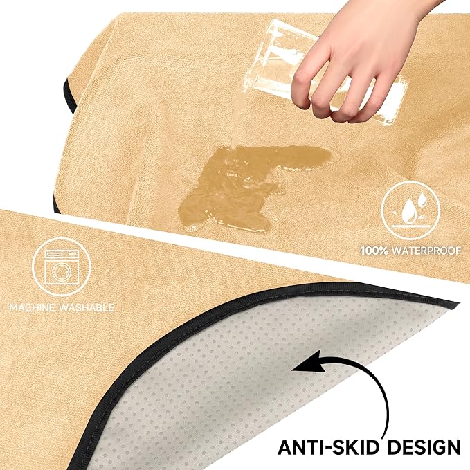 Waterproof Stain Resistant Towel Car Seat Cover，Universal Non-Slip for Car, Truck, SUV, Van Seat for Gym Workout,Swimming,Beach and Workout Outdoor ， Machine Washable (2pcs Off-White)