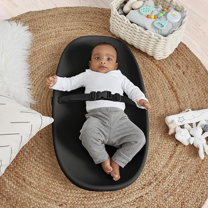 Evolur Eva Baby Changing Pad in Black, Soft, Lightweight and Portable Changing Pad, Fits All Changing Table, Waterproof Firm Padding
