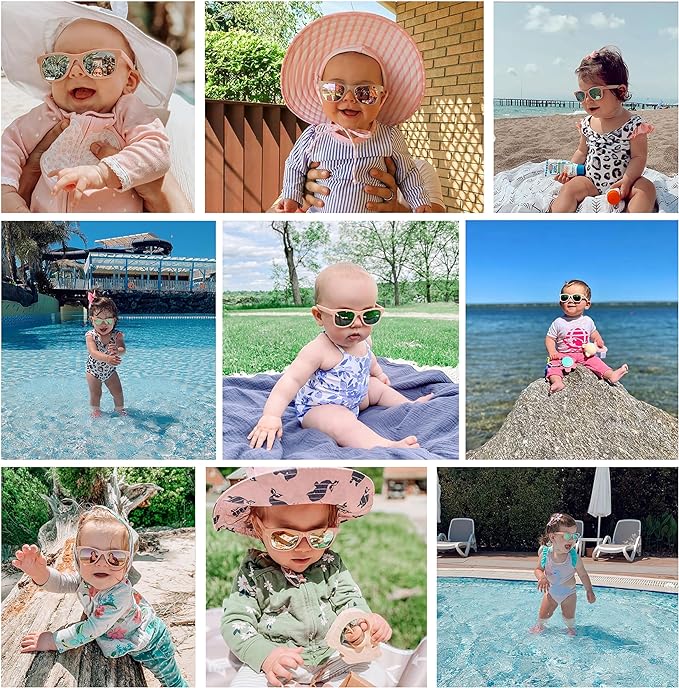 COCOSAND Flexible Polarized Baby Sunglasses with Strap UV Protection for Toddler Infant Girl Boy Age 0-24 Months