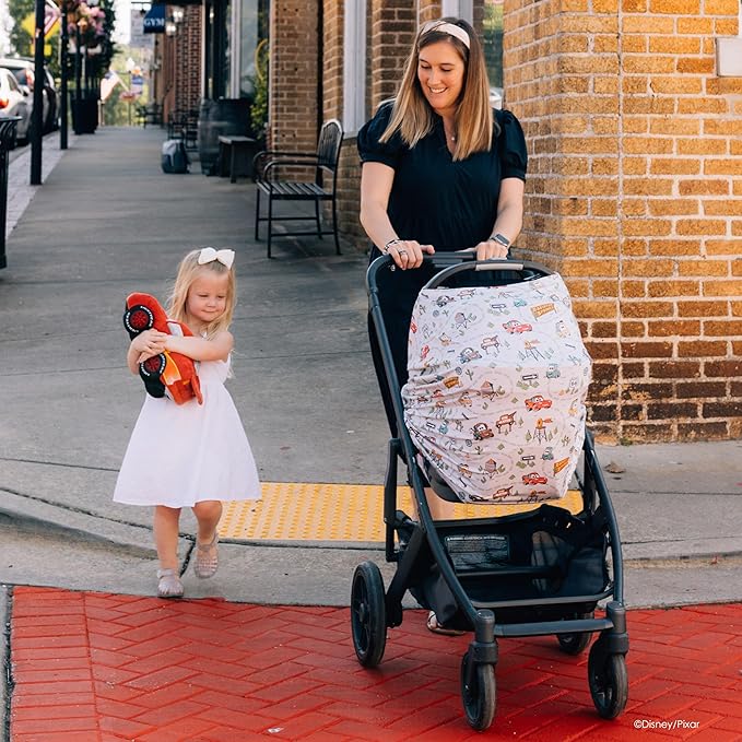 Milk Snob Original Disney 5-in-1 Baby Cover, Breastfeeding, Car Seat, Carrier, Stroller, High Chair, Shopping Cart, Canopy, Baby Shower Gender Neutral Gifts, Nursing Top (Pixar Cars)