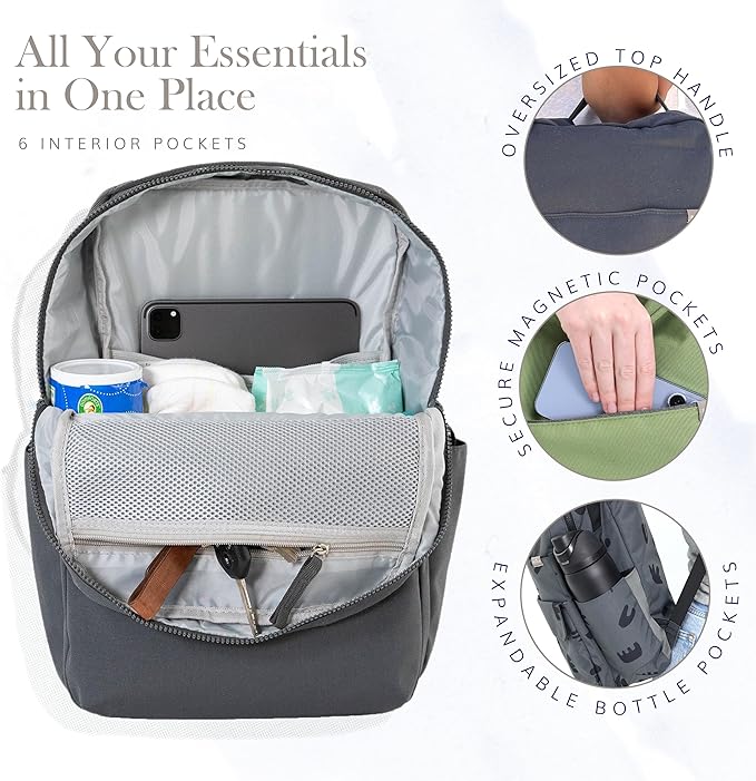 RED ROVR Roo Lightweight 1 LB Diaper Bag Backpack | 11 organizational pockets| Durable & Water-Resistant (Pear Doodle)