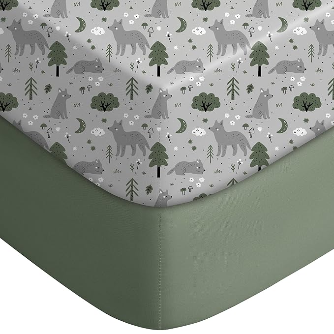 Yoofoss Baby Crib Sheets for Boys Girls, Fitted Crib Sheet 2 Pack for Standard Crib and Toddler Mattress, Super Soft Microfiber Baby Sheet 28x52x8in(Fox)