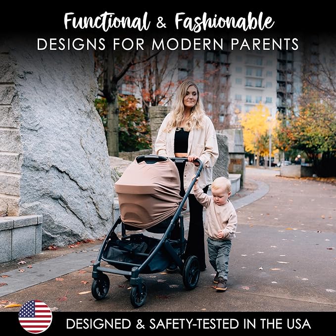 Milk Snob Original 5-in-1 Luxe Nursing Cover in Cocoa - Added Privacy Breastfeeding Cover, Car Seat Cover for Carrier, Stroller, High Chair, Shopping Cart, Lounger Canopy, Newborn Essentials