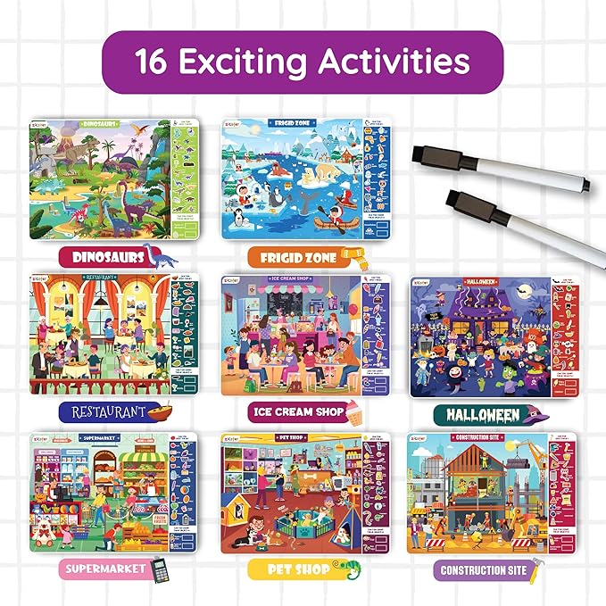 Preschool Learning Activity - Search N Spot Educational Game, Perfect for Kids, Toddlers Who Love Toys, Art and Craft Activities, Gifts for Girls and Boys Ages 4+