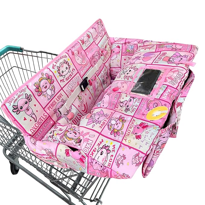 Shopping Cart Cover for Baby,2-in-1 Baby Cart Covers with Portable Cloth Bag Cart Seat Pad for Babies Grocery Cushion Cover Restaurant,Suitable for All Supermarkets and Restaurants