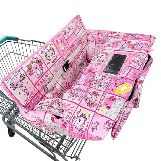 Shopping Cart Cover for Baby,2-in-1 Baby Cart Covers with Portable Cloth Bag Cart Seat Pad for Babies Grocery Cushion Cover Restaurant,Suitable for All Supermarkets and Restaurants