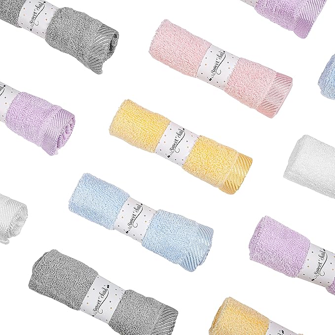 Sweet Child 8-Pack Baby Washcloths -Super Soft Rayon,Wash Cloths for Newborn,Infants and Kids, Bath Baby Towels, for Body and Face