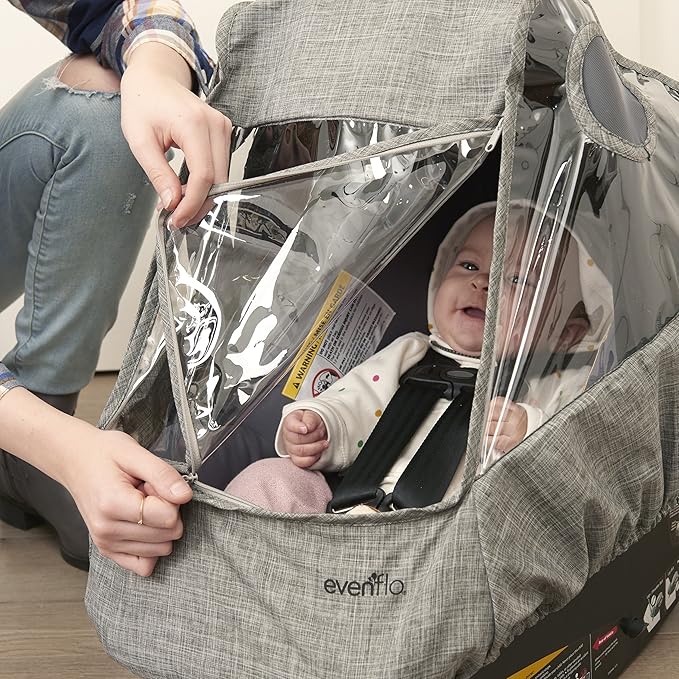 Evenflo Infant Car Seat Weather Shield, Rain Cover, Ventilated Panels (Gray Melange)