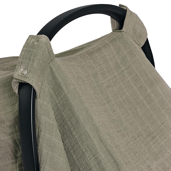 Car Seat Cover Baby - Organic Cotton - Carseat Covers Baby - Carseat Cover - Car Seat Canopy - Carseat Canopy - 100% Muslin Cotton, 43" x 32" 2-Pack (Sage Green/Soft Grey)